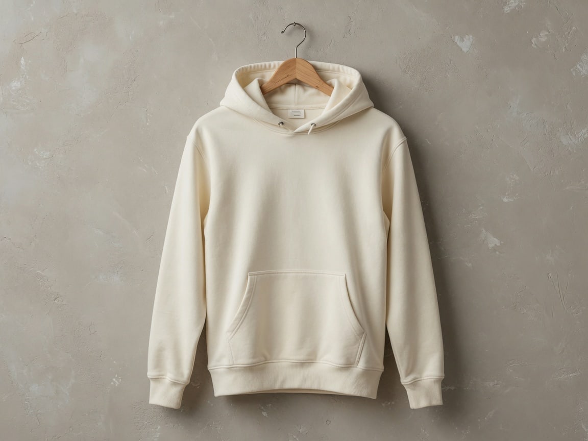 Fleece hoodie on a white studio sweep.
