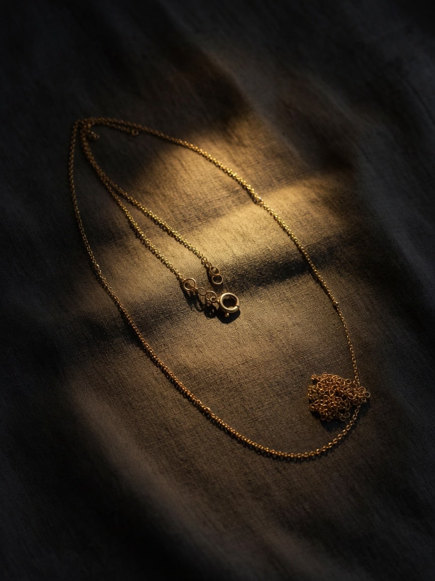 EzCreate AI Image Editor dinner-table draft of the same necklace.