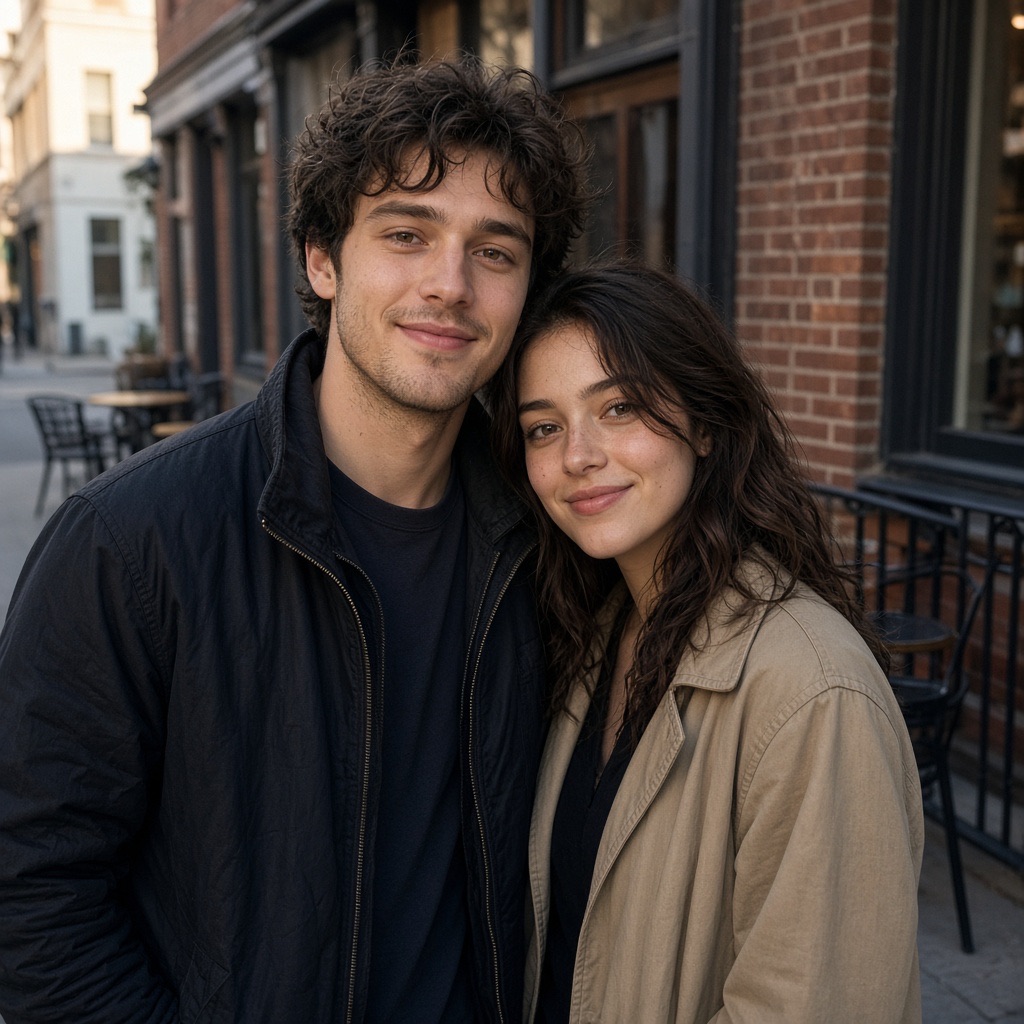 Same couple after a prompt that asked to remove matcha filter and rebuild a realistic photo.