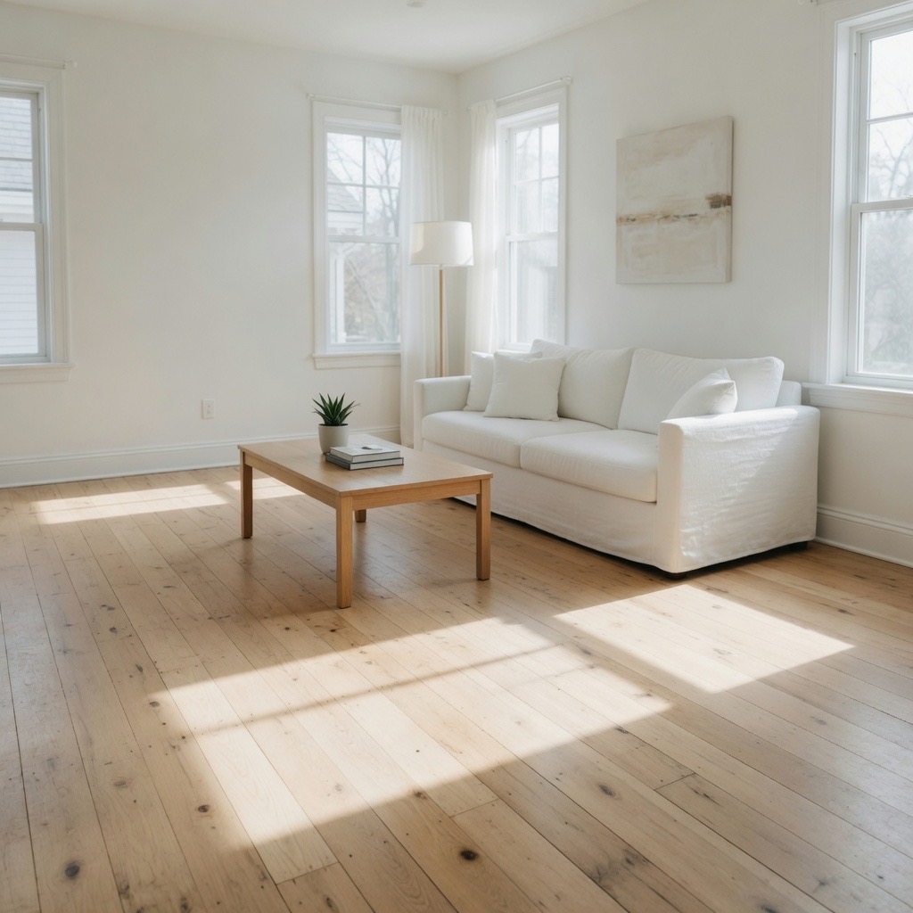 Same living room after a prompt that asked to remove object from photo and erase the trash can.